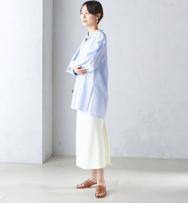 SHIPS for women「〈手洗い可能〉コットン ギャザー チュニック ブラウス」|シャツ・ブラウス|