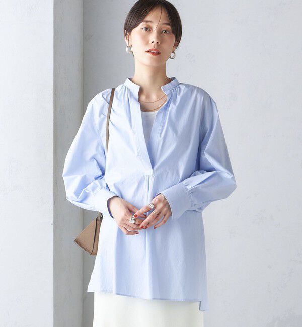SHIPS for women「〈手洗い可能〉コットン ギャザー チュニック ブラウス」|シャツ・ブラウス|