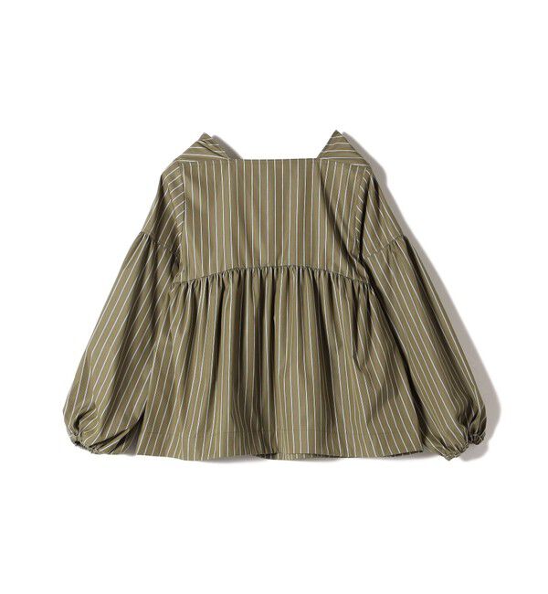 SHIPS for women「【WEB限定】〈手洗い可能〉前後 2WAY リボン デザイン ストライプ ブラウス」|シャツ・ブラウス|