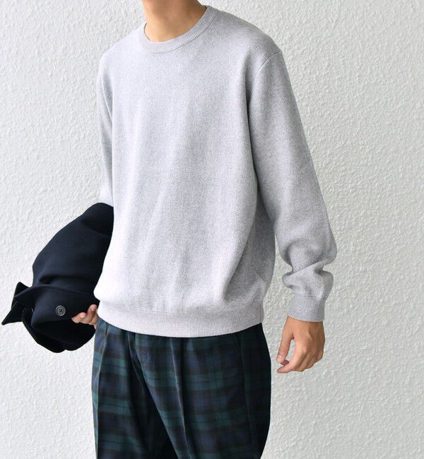 SHIPS any「SHIPS any: 〈手洗い可能〉コットン カシミヤ スウェットライク ニット 24FW◇」|ニット・セーター|ライトグレー