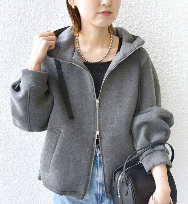 SHIPS for women「【WEB限定】〈手洗い可能〉ダンボール ダブルジップ フーディー 1」|パーカー|