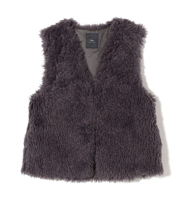 SHIPS for women「SHIPS Primary Navy Label:カーリー ジレ」|ベスト・ジレ|ダークグレー