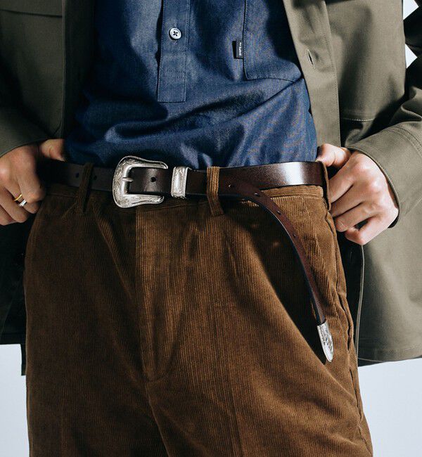 SHIPS「【WEB限定】SHIPS: ワンサイズフィット レザー ウエスタン ベルト」|ベルト|ブラウン