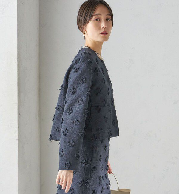 SHIPS for women「IFANSI ノーカラー ジャケット（セレモニー対応可）」|ノーカラージャケット|