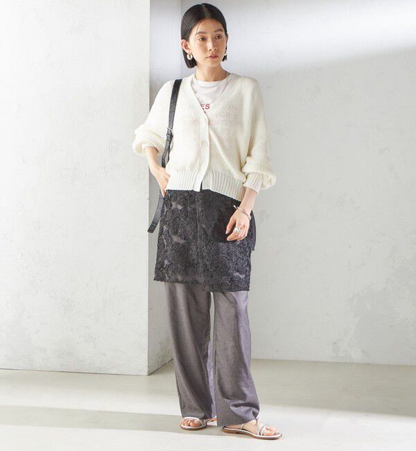 SHIPS for women「〈手洗い可能〉ペーパー ポリエステル Vネック カーディガン」|カーディガン|