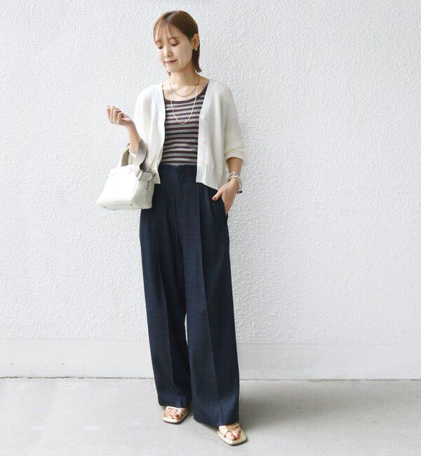 SHIPS for women「〈手洗い可能〉ペーパー ポリエステル Vネック カーディガン」|カーディガン|