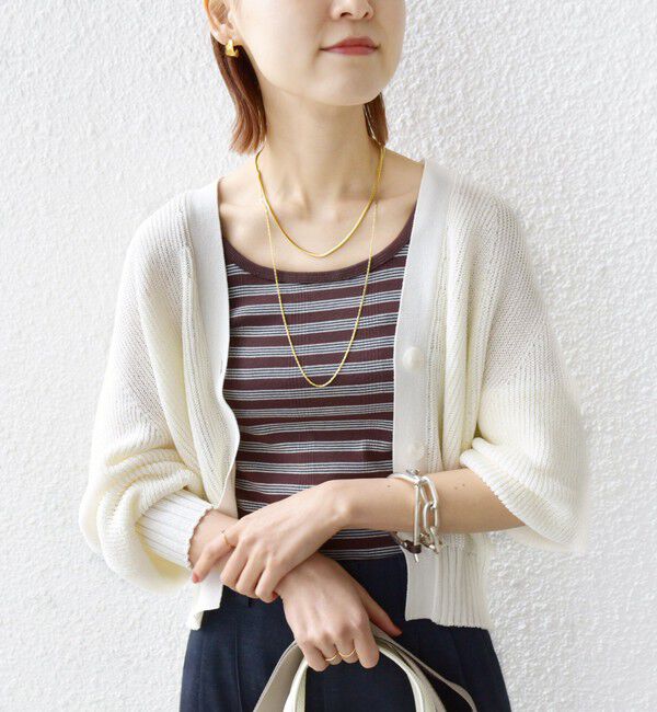 SHIPS for women「〈手洗い可能〉ペーパー ポリエステル Vネック カーディガン」|カーディガン|