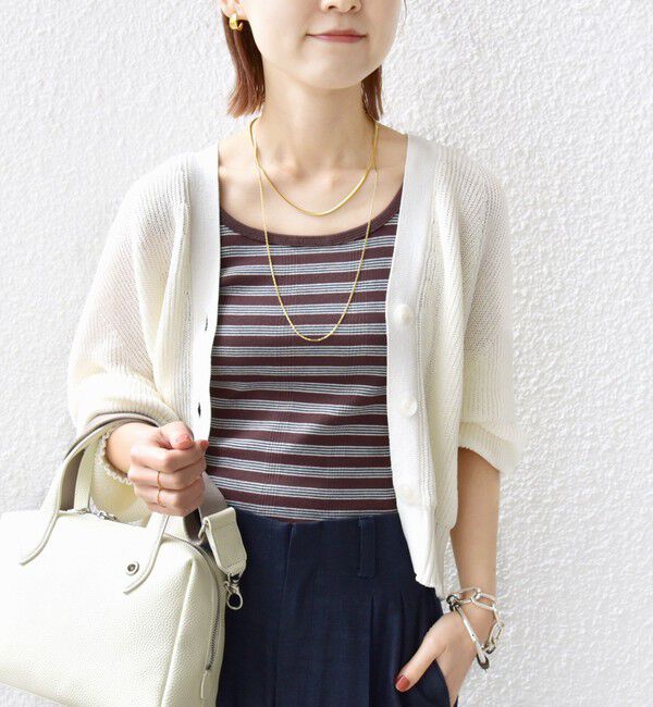 SHIPS for women「〈手洗い可能〉ペーパー ポリエステル Vネック カーディガン」|カーディガン|