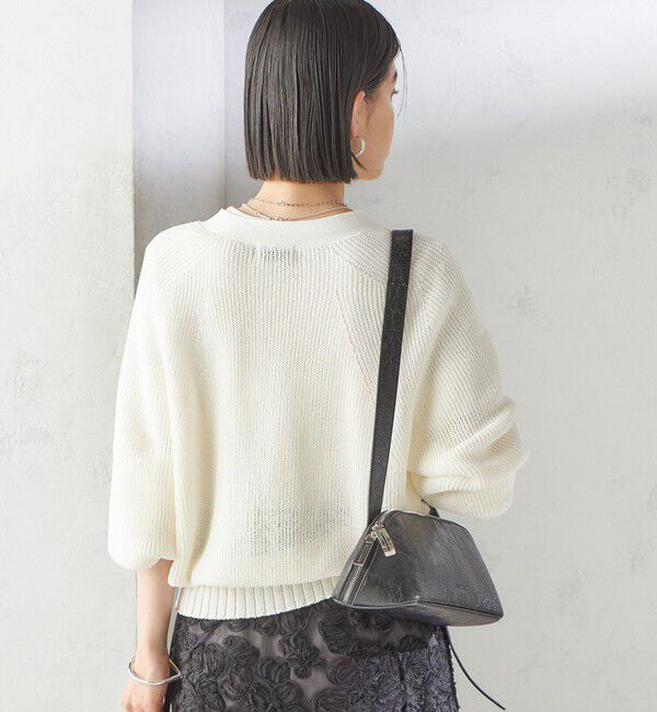 SHIPS for women「〈手洗い可能〉ペーパー ポリエステル Vネック カーディガン」|カーディガン|