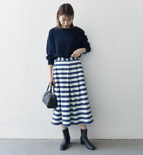 SHIPS any「SHIPS any:キャンバス ボーダー Aライン スカート」|スカート|