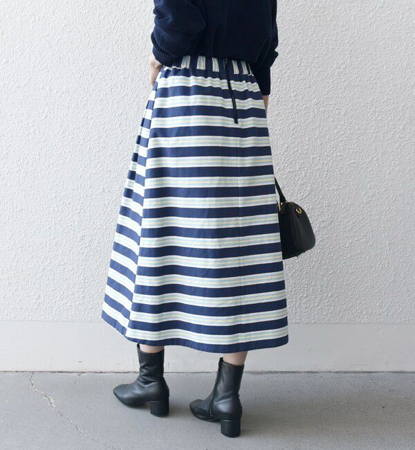 SHIPS any「SHIPS any:キャンバス ボーダー Aライン スカート」|スカート|