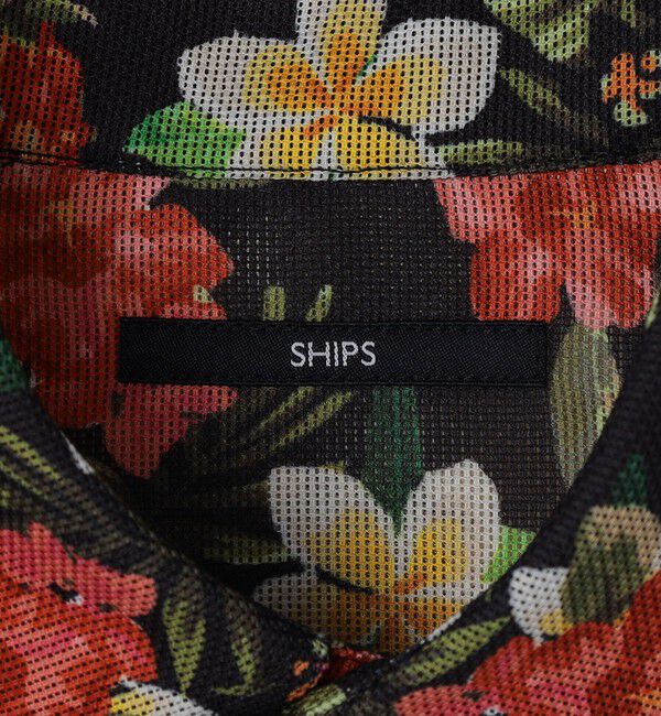 SHIPS「SHIPS: メッシュ プリント レギュラーカラー ショートスリーブ シャツ」|シャツ・ブラウス|