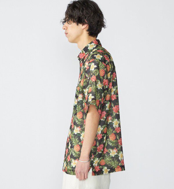 SHIPS「SHIPS: メッシュ プリント レギュラーカラー ショートスリーブ シャツ」|シャツ・ブラウス|