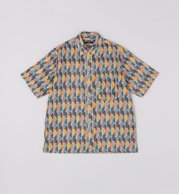 SHIPS「SHIPS: メッシュ プリント レギュラーカラー ショートスリーブ シャツ」|シャツ・ブラウス|