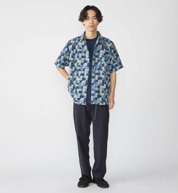 SHIPS「SHIPS: メッシュ プリント レギュラーカラー ショートスリーブ シャツ」|シャツ・ブラウス|