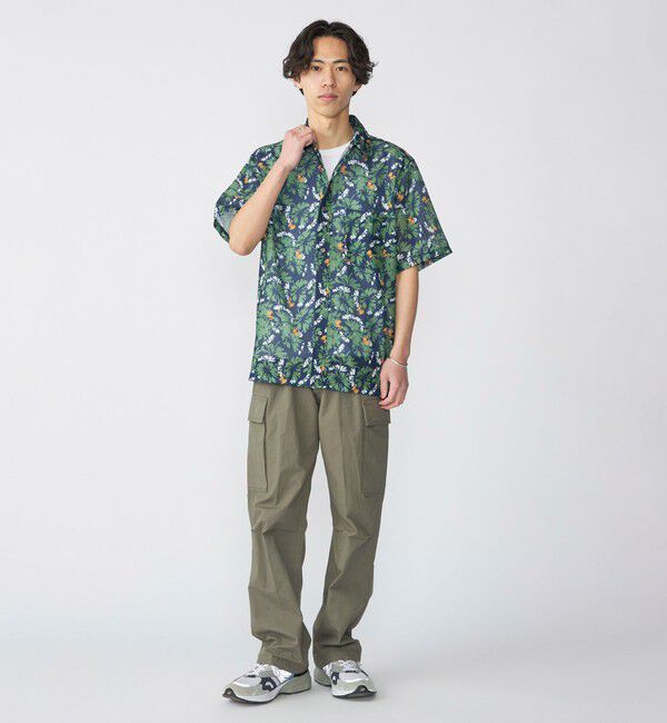 SHIPS「SHIPS: メッシュ プリント レギュラーカラー ショートスリーブ シャツ」|シャツ・ブラウス|