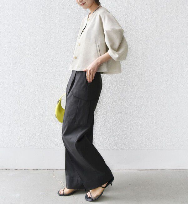 SHIPS for women「〈洗濯機可能〉ポリエステル 麻 カーゴ パンツ」|その他|