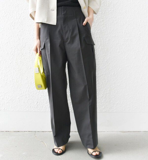 SHIPS for women「〈洗濯機可能〉ポリエステル 麻 カーゴ パンツ」|その他|