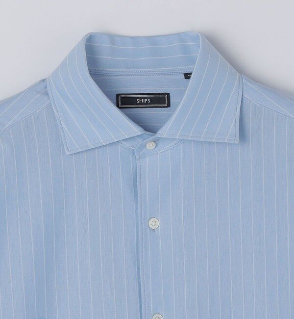SHIPS「SHIPS: ジャージー ストライプ ワンピースカラー シャツ」|シャツ・ブラウス|