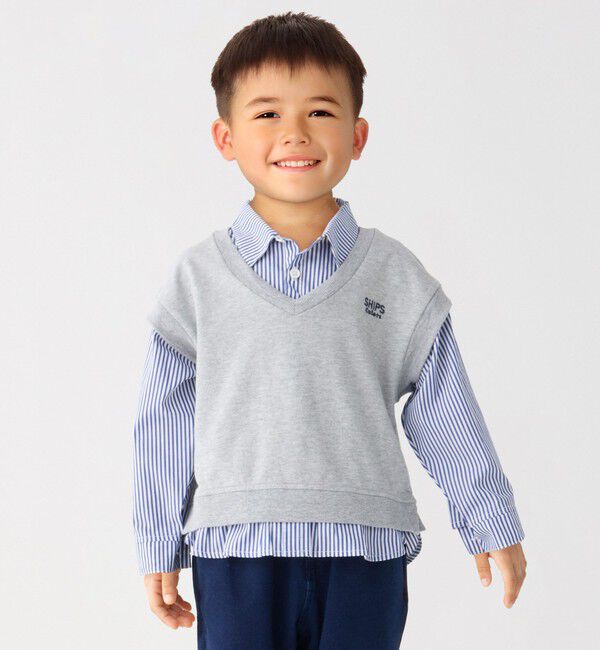 SHIPS Colors 「SHIPS Colors:90～140cm /〈洗濯機可能〉ベスト ドッキング シャツ」|シャツ・ブラウス|グレー