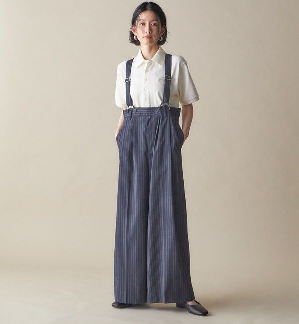 SHIPS for women「SHIPS NINE CASE:〈手洗い可能〉サスペンダー パンツ」|その他|ネイビー