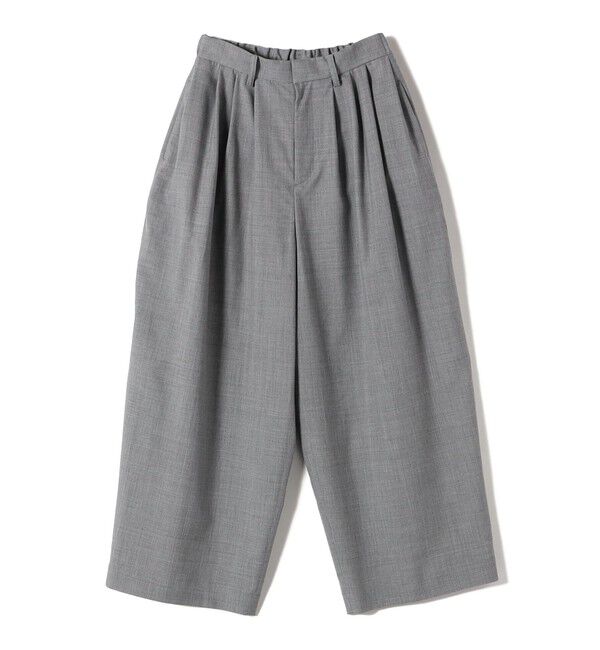 SHIPS for women「SHIPS Primary Navy Label:タック ワイド コクーン パンツ」|スラックス|ライトグレー