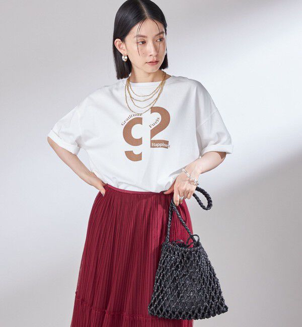 SHIPS for women「【SHIPS別注】81BRANCA:ロゴ 5分袖 TEE」|Tシャツ・カットソー|