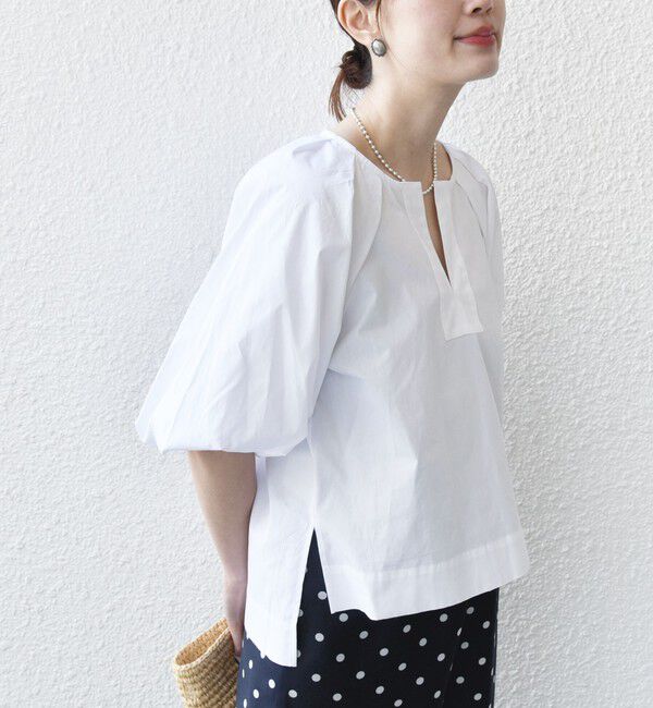 SHIPS for women「〈手洗い可能〉ストライプ バルーン ブラウス」|シャツ・ブラウス|