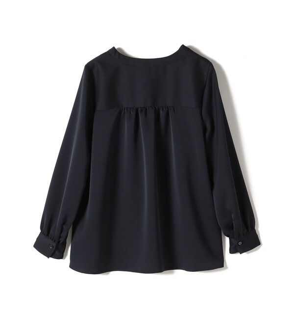 SHIPS for women「〈手洗い可能〉バックサテン Vネック ロング スリーブ ブラウス」|シャツ・ブラウス|