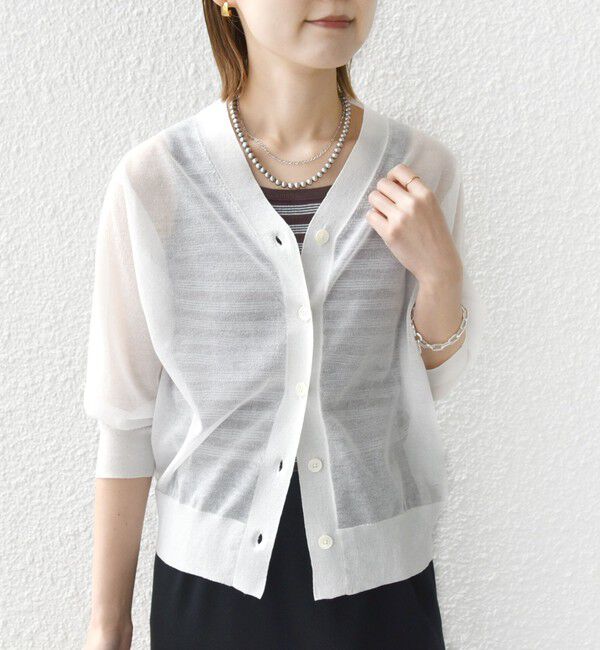 SHIPS for women「〈手洗い可能〉ラミー混 シアー カーディガン」|カーディガン|