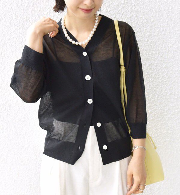 SHIPS for women「〈手洗い可能〉ラミー混 シアー カーディガン」|カーディガン|