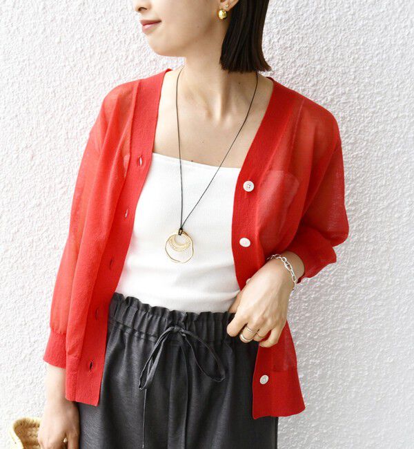 SHIPS for women「〈手洗い可能〉ラミー混 シアー カーディガン」|カーディガン|