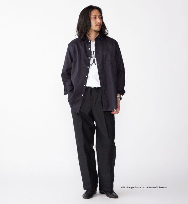 SHIPS「SHIPS: フレックスリネン レギュラーカラー  ロングスリーブ シャツ」|シャツ・ブラウス|