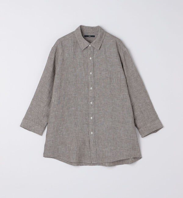 SHIPS「SHIPS: レイモンド レギュラーカラー リネン 7スリーブ シャツ」|シャツ・ブラウス|
