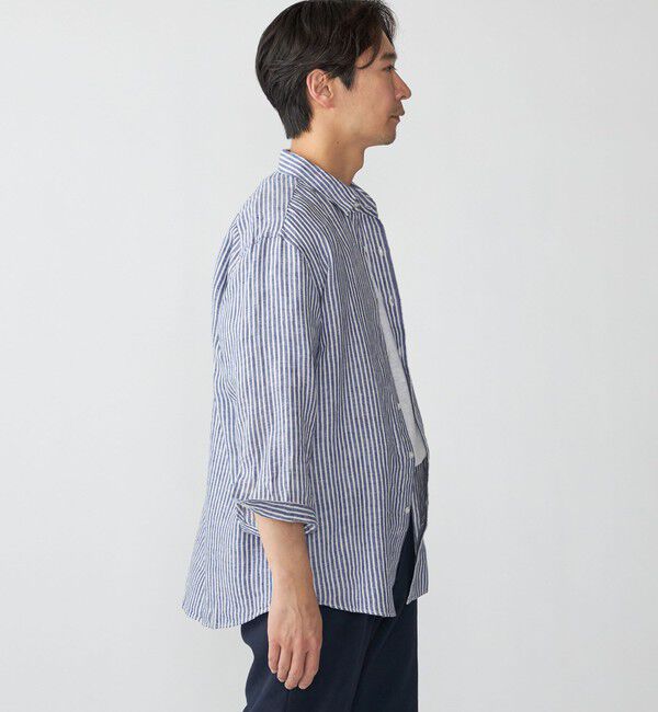 SHIPS「SHIPS: レイモンド レギュラーカラー リネン 7スリーブ シャツ」|シャツ・ブラウス|