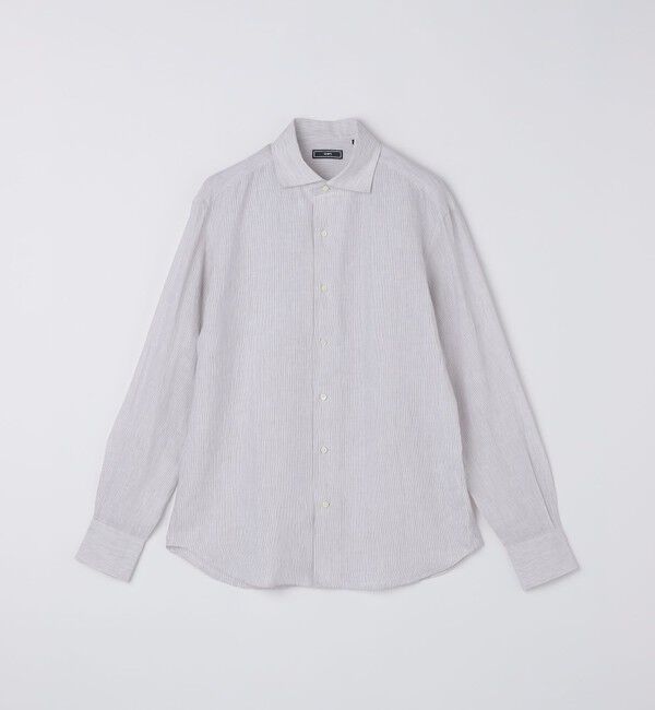 SHIPS「SHIPS: ウォッシュド リネン ストライプ シャツ」|シャツ・ブラウス|