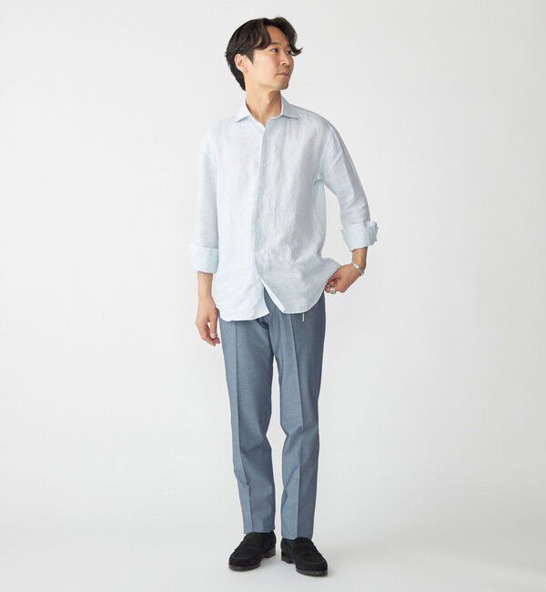 SHIPS「SHIPS: ウォッシュド リネン ストライプ シャツ」|シャツ・ブラウス|