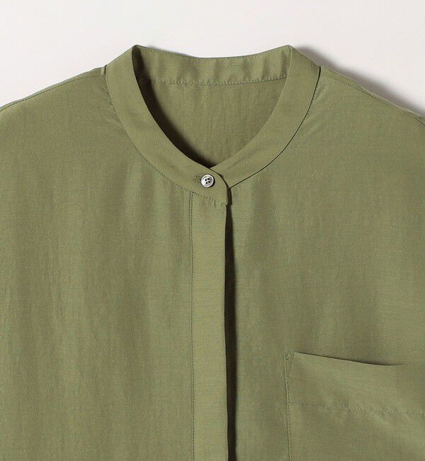 SHIPS any「SHIPS any:〈洗濯機可能〉グロッシー ドロスト バンドカラー フレンチ シャツ」|シャツ・ブラウス|