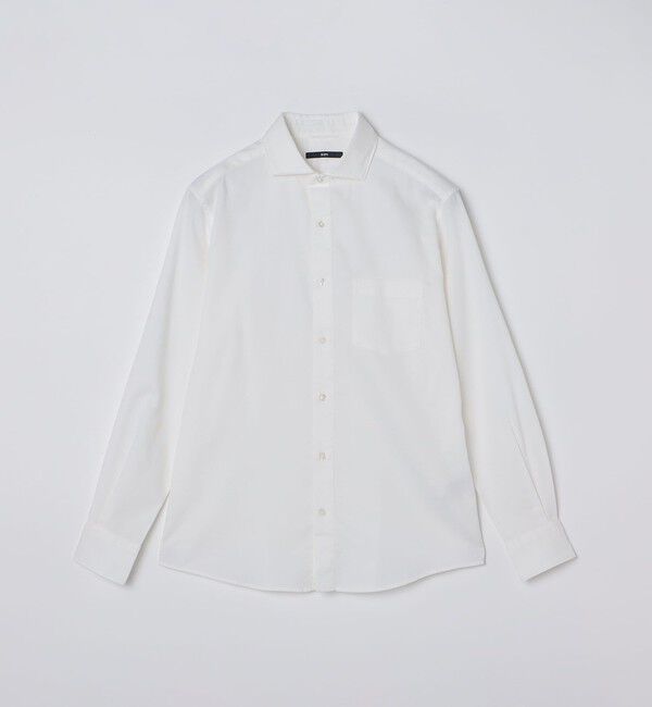 SHIPS「SHIPS: アイスコットン からみ織り セミワイドカラー シャツ」|シャツ・ブラウス|ホワイト