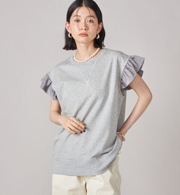 SHIPS for women「SHIPS NINE CASE:〈手洗い可能〉ミニ 裏毛 フリル カットソー」|Tシャツ・カットソー|