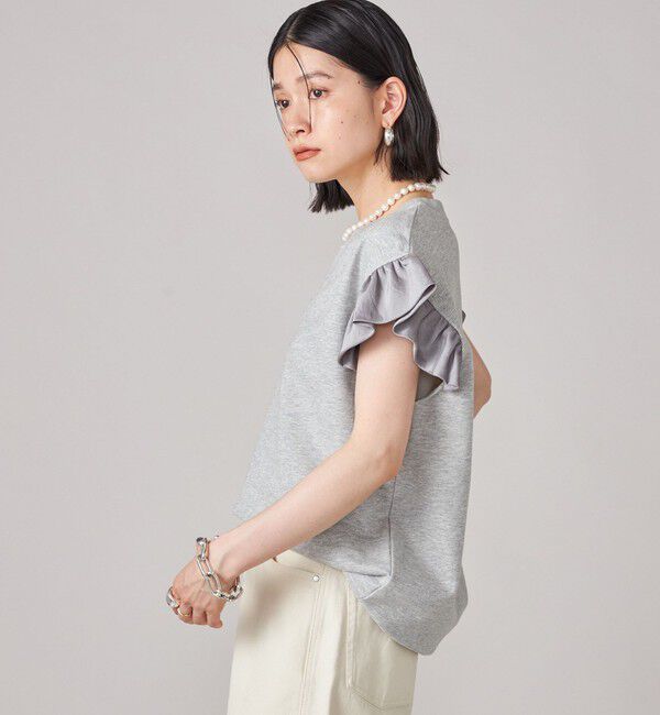 SHIPS for women「SHIPS NINE CASE:〈手洗い可能〉ミニ 裏毛 フリル カットソー」|Tシャツ・カットソー|