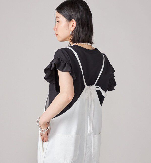 SHIPS for women「SHIPS NINE CASE:〈手洗い可能〉ミニ 裏毛 フリル カットソー」|Tシャツ・カットソー|