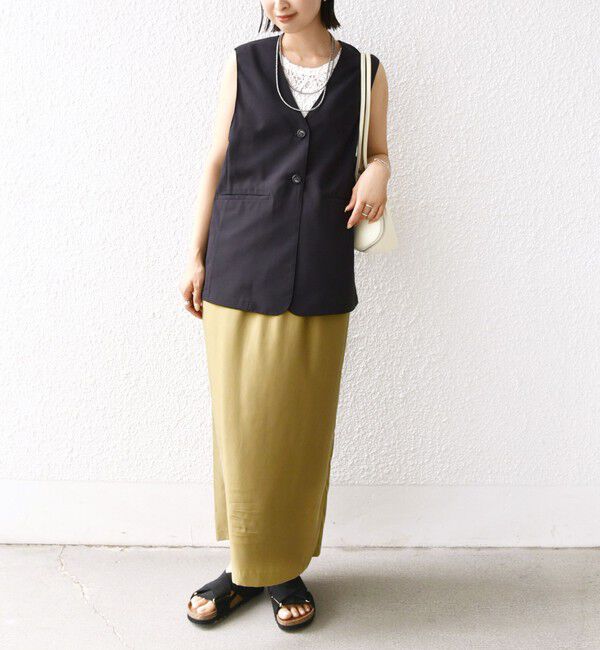 SHIPS for women「〈防シワ加工〉チノ ウール ボタン ジレ」|ベスト・ジレ|