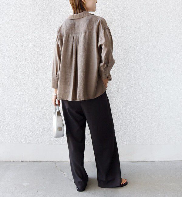 SHIPS for women「〈手洗い可能〉シアー シルク混 オープンカラー シャツ」|シャツ・ブラウス|