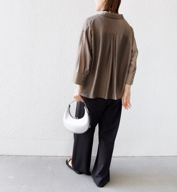 SHIPS for women「〈手洗い可能〉シアー シルク混 オープンカラー シャツ」|シャツ・ブラウス|