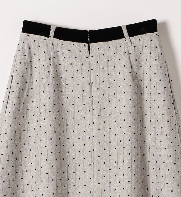 quaranciel「quaranciel:〈洗濯機可能〉フロッキー ドット ストライプ フレア スカート」|フレア|