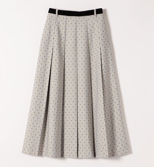 quaranciel「quaranciel:〈洗濯機可能〉フロッキー ドット ストライプ フレア スカート」|フレア|