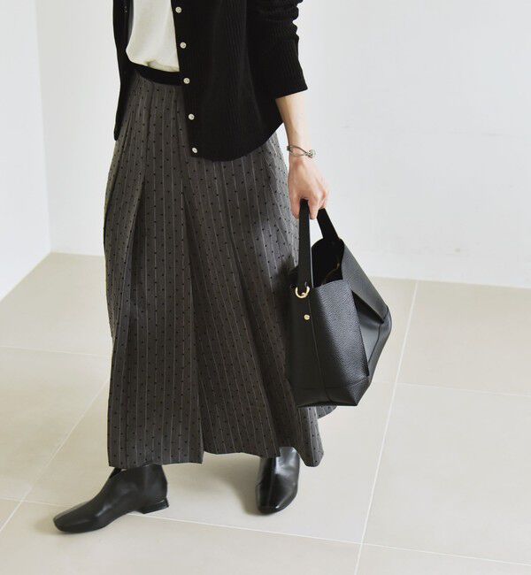 quaranciel「quaranciel:〈洗濯機可能〉フロッキー ドット ストライプ フレア スカート」|フレア|