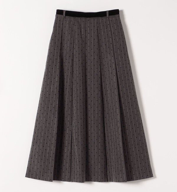 quaranciel「quaranciel:〈洗濯機可能〉フロッキー ドット ストライプ フレア スカート」|フレア|