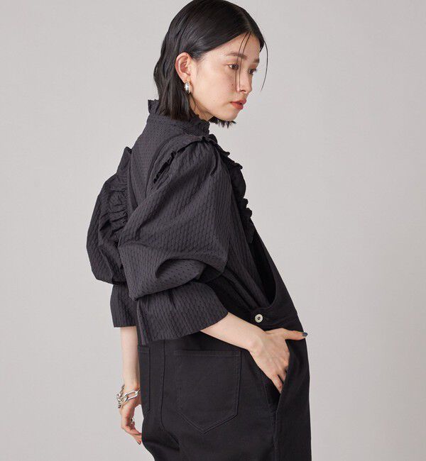 SHIPS for women「SHIPS NINE CASE:〈手洗い可能〉タック フリル ブラウス」|シャツ・ブラウス|